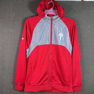 Levelwear Philadelphia Phillies Mens Size Med Red & Gray Full-Zip Hooded Jacket